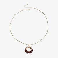 Worthington Gold Tone Womens 32 Inch Pendant Necklace