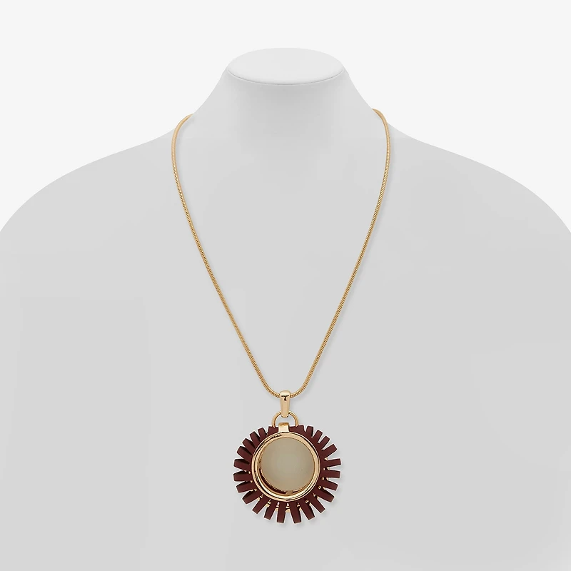Worthington Gold Tone Womens 32 Inch Pendant Necklace