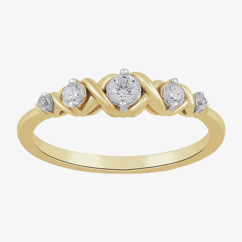 Womens 1/4 CT. T.W. Lab Grown White Diamond 10K Gold Cocktail Ring