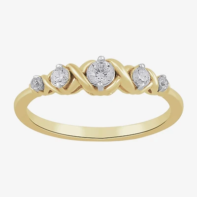 Womens 1/4 CT. T.W. Lab Grown White Diamond 10K Gold Cocktail Ring