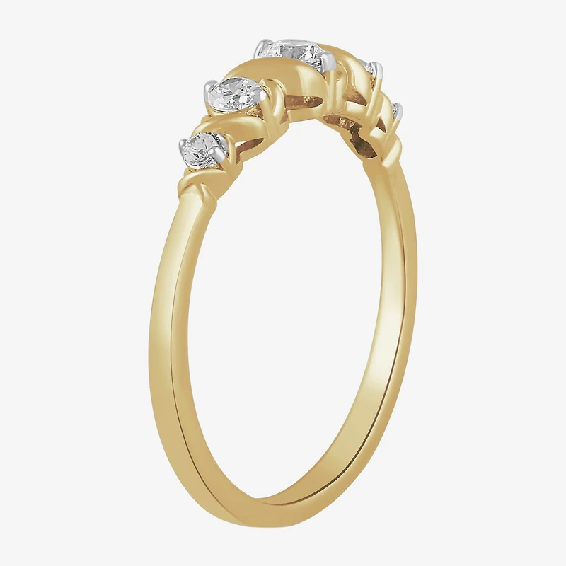 Womens 1/4 CT. T.W. Lab Grown White Diamond 10K Gold Cocktail Ring