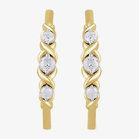 Womens 1/2 CT. T.W. Lab Grown White Diamond 14K Gold Over Silver Sterling Silver 23mm Hoop Earrings