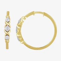 Womens 1/2 CT. T.W. Lab Grown White Diamond 14K Gold Over Silver Sterling Silver 23mm Hoop Earrings