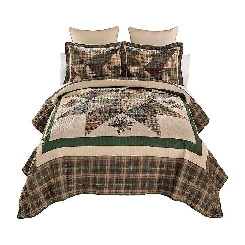 Donna Sharp Pine Star 3-pc. Embroidered Hypoallergenic Quilt Set