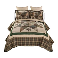 Donna Sharp Pine Star 3-pc. Embroidered Hypoallergenic Quilt Set