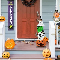 Glitzhome "36""H Wooden Porch Decor" Halloween Porch Sign