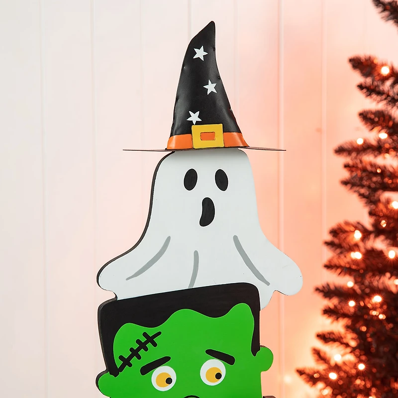 Glitzhome "36""H Wooden Porch Decor" Halloween Porch Sign