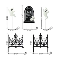 Glitzhome "24"" Metal Graveyard Set Yard Stake" Halloween Yard Art