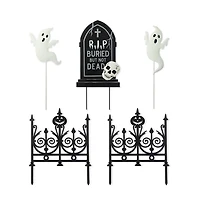 Glitzhome "24"" Metal Graveyard Set Yard Stake" Halloween Yard Art