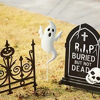 Glitzhome "24"" Metal Graveyard Set Yard Stake" Halloween Yard Art