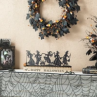 Glitzhome 18"Dancing Witch Silhouette Table Sign Halloween Tabletop Decor