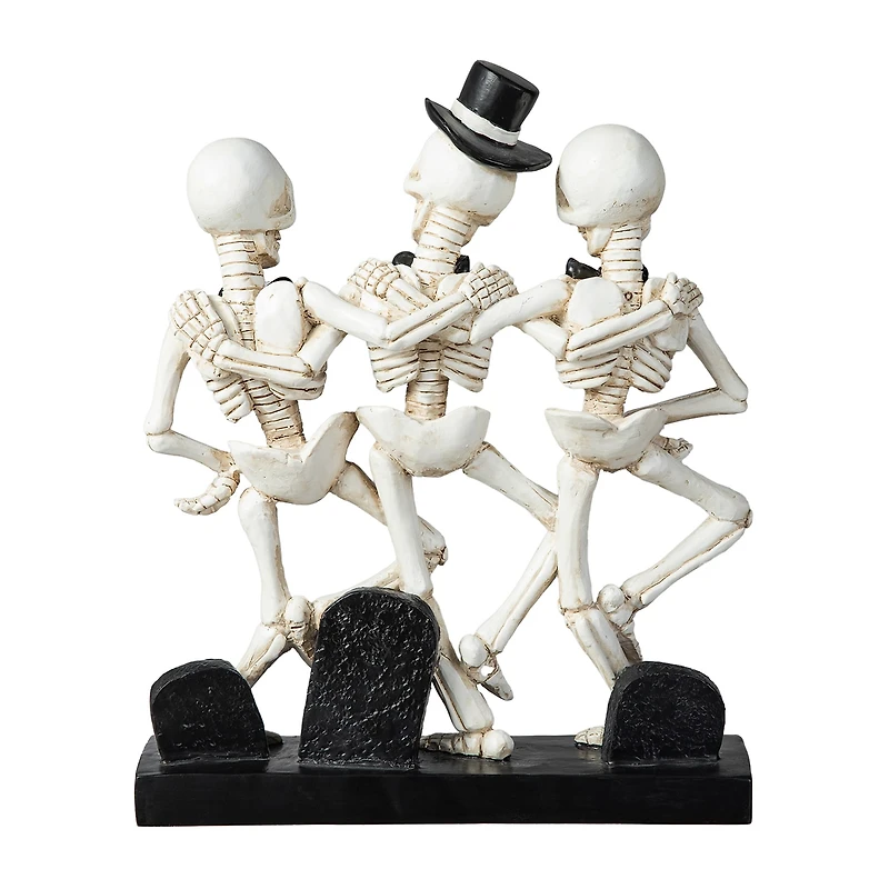 Glitzhome "10.5""Dancing Skeleton Table Decor" Halloween Tabletop Decor