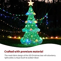 Glitzhome 56.25" Lighted Mesh Tree Christmas Yard Art