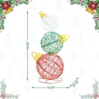 Glitzhome 39.25" Lighted Ornaments Christmas Yard Art