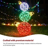 Glitzhome 39.25" Lighted Ornaments Christmas Yard Art