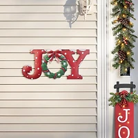 Glitzhome 29.25" Metal Joy Christmas Yard Art