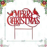 Glitzhome 24" Metal Merry Christmas Yard Art