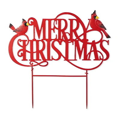 Glitzhome 24" Metal Merry Christmas Yard Art