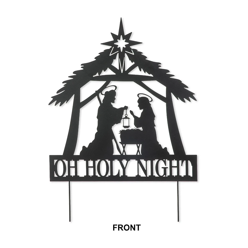 Glitzhome 30" Metal Silhouette Nativity Christmas Yard Art