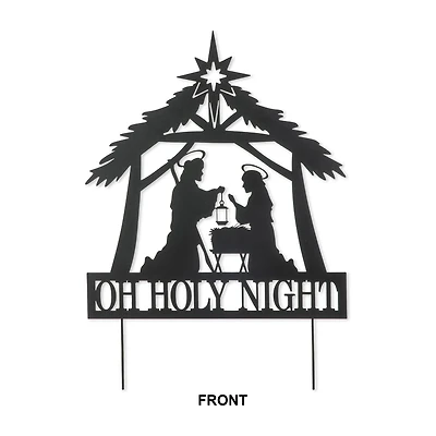 Glitzhome 30" Metal Silhouette Nativity Christmas Yard Art