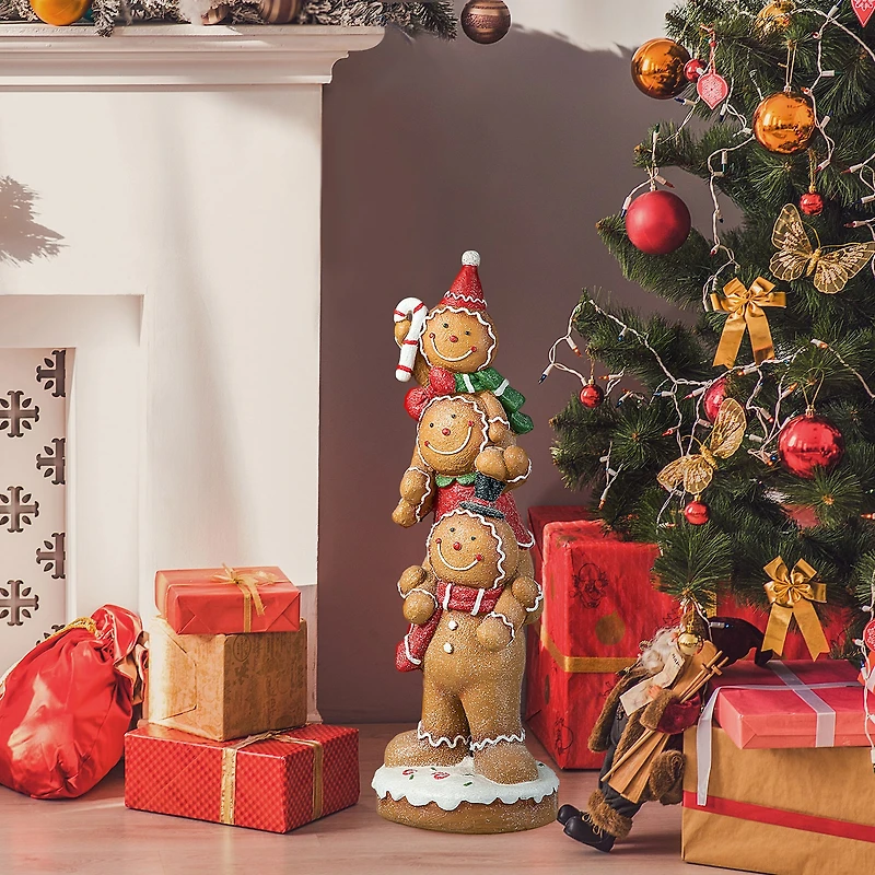 Glitzhome 29.25" Gingerbread Man Christmas Porch Sign