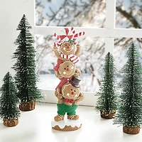 Glitzhome 12.5" Stacked Gingerbread Christmas Tabletop Decor