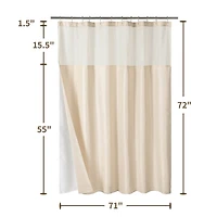 Awesome Home™ Waterproof  Poly Snap Liner Shower Curtain Set
