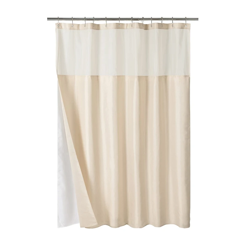 Awesome Home™ Waterproof Poly Snap Liner Shower Curtain Set