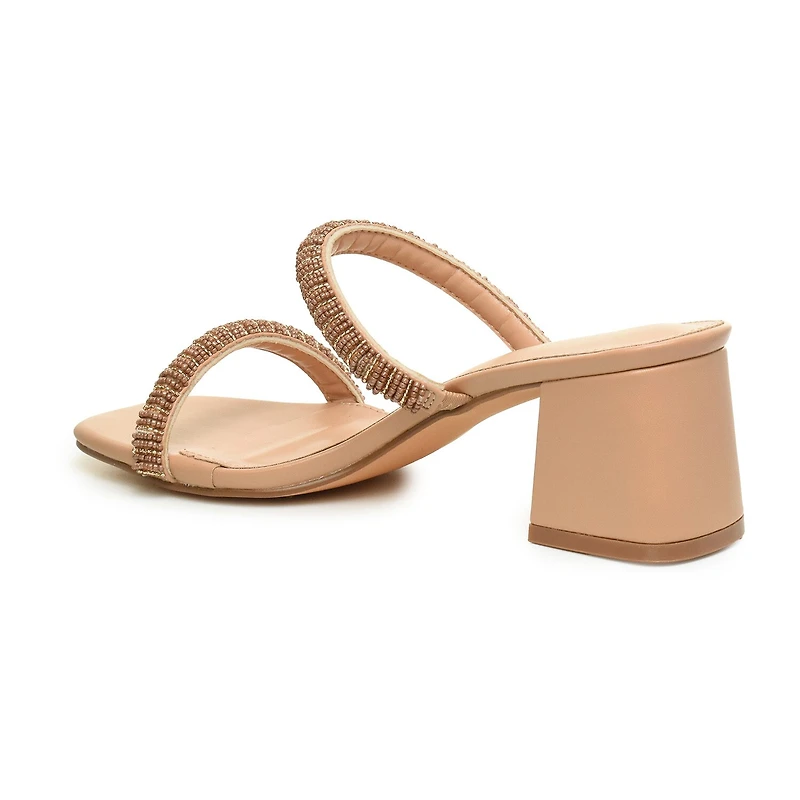 Nicole Miller Womens Woolie Heeled Sandals