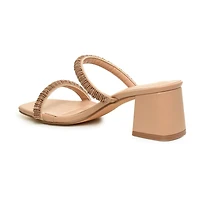 Nicole Miller Womens Woolie Heeled Sandals