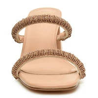 Nicole Miller Womens Woolie Heeled Sandals