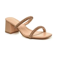 Nicole Miller Womens Woolie Heeled Sandals
