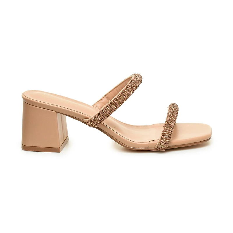 Nicole Miller Womens Woolie Heeled Sandals