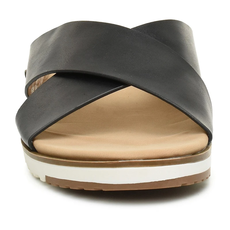 Nicole Miller Womens Fencie Criss Cross Strap Flat Sandals