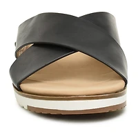 Nicole Miller Womens Fencie Criss Cross Strap Flat Sandals