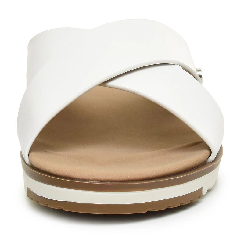 Nicole Miller Womens Fencie Criss Cross Strap Flat Sandals