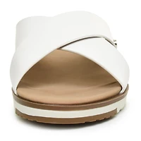 Nicole Miller Womens Fencie Criss Cross Strap Flat Sandals