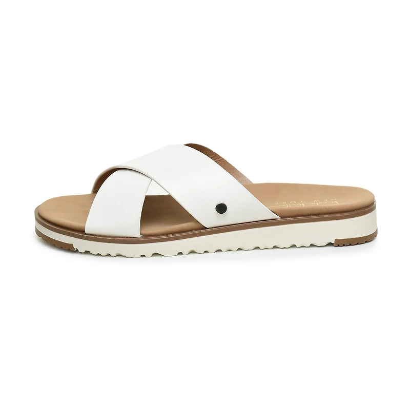 Nicole Miller Womens Fencie Criss Cross Strap Flat Sandals