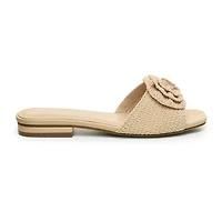 Nicole Miller Womens Rosette Heeled Sandals
