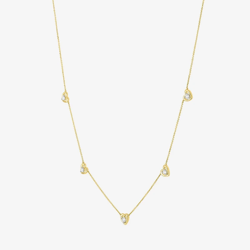 Diamond Addiction (G-H / Si2-I1) Womens 1/3 CT. T.W. Lab Grown White Diamond 10K Gold Heart 18 Inch Pendant Necklace