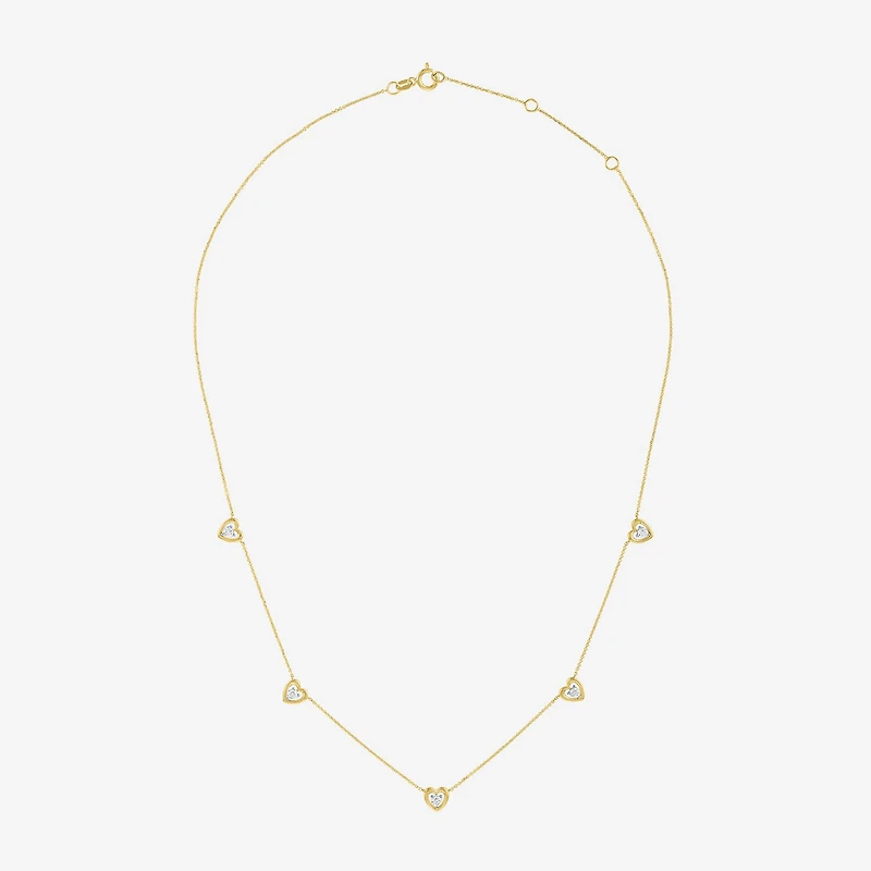 Diamond Addiction (G-H / Si2-I1) Womens 1/3 CT. T.W. Lab Grown White Diamond 10K Gold Heart 18 Inch Pendant Necklace