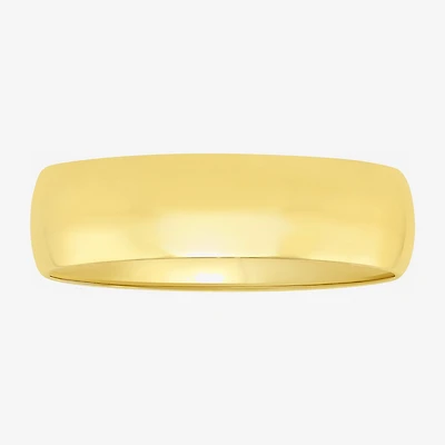 Womens 6MM 14K Gold Over Silver Round Wedding Band
