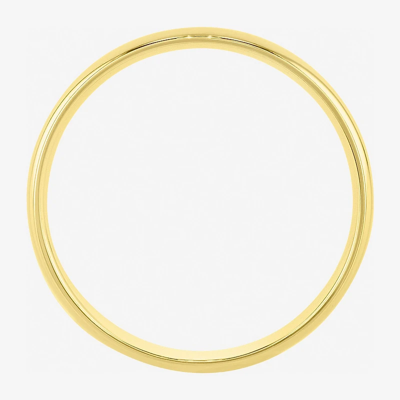 Womens 4MM 14K Gold Over Silver Round Wedding Band