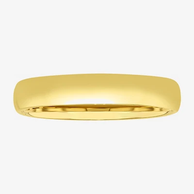 Womens 4MM 14K Gold Over Silver Round Wedding Band