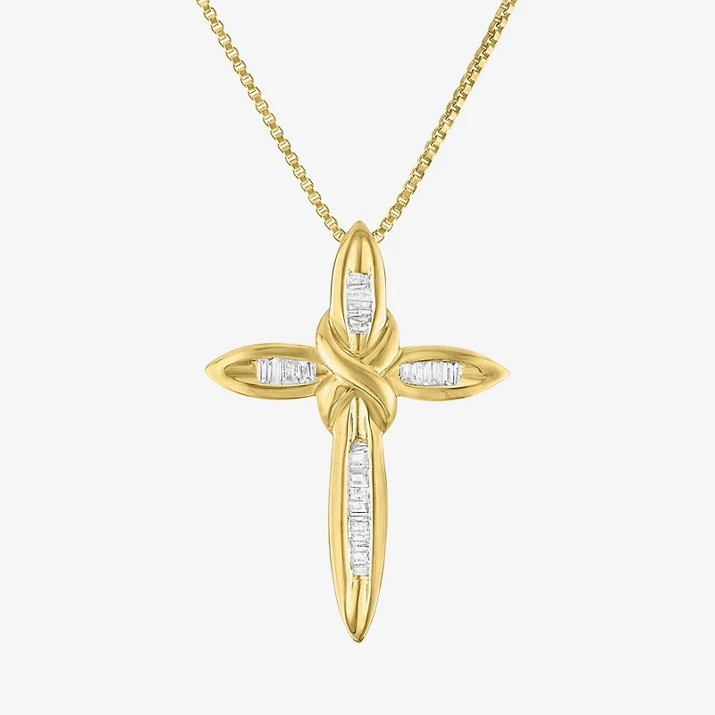 1/10Cttw Diamond Sterling Silver Cross Pendant