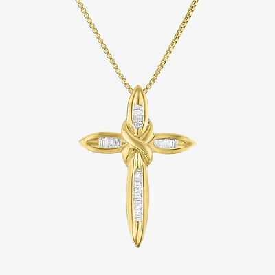 1/10Cttw Diamond Sterling Silver Cross Pendant
