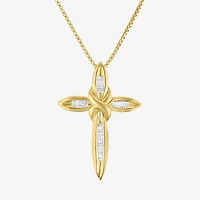1/10Cttw Diamond Sterling Silver Cross Pendant
