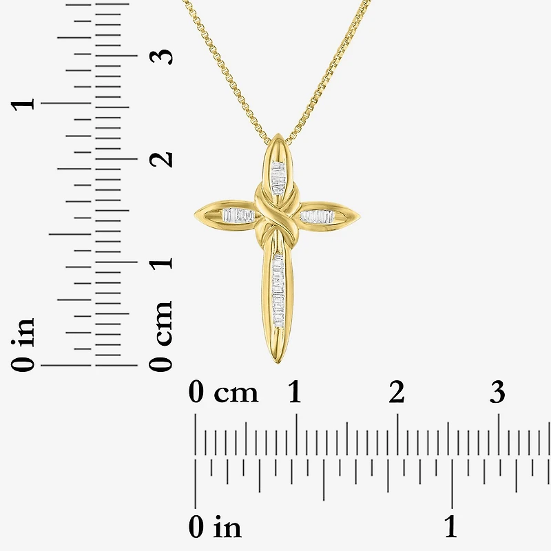 1/10Cttw Diamond Sterling Silver Cross Pendant