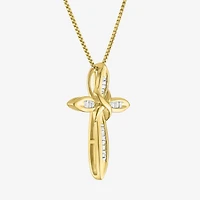 1/10Cttw Diamond Sterling Silver Cross Pendant