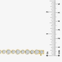 (G-H / I1-I2) Womens 1/2 CT. T.W. Lab Grown White Diamond Sterling Silver Heart 7.25 Inch Tennis Bracelet